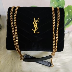 Ysl Loulou small suede should bag
